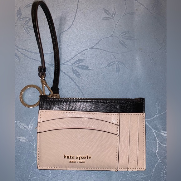 kate spade Handbags - Kate Spade New York Spencer Saffiano Card Key Case Wristlet - Warm Beige/Black